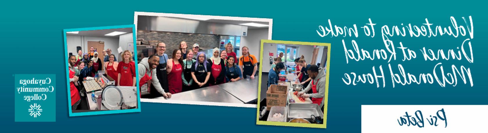 People volunteering to cook meals at Ronald McDonald House